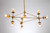 Geometric Diamond Gold Clear Glass 10 Bulb Chandelier with Lights On
