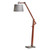 Cherry Timber with Grey Shade Reading Floor Lamp