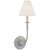 Piaf Swedish Grey with Soft Linen Shade Candle Wall Lamp