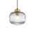 Mint Smoky Grey Striped Glass Drum Pendant Light