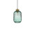 Mint Green Striped Glass Capsule Pendant Light-2