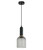 Valencia Bell Smokey Black Ribbed Glass Pendant-1