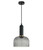 Valencia Dome Smokey Black Ribbed Glass Pendant-1