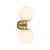 Erin Gold Opal Glass Spheres Modern Twin Wall Light