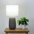 Veronica Dark Taupe Textured Ceramic Bedside Table Lamp-2