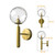 Possum Aged Brass Round Blown Glass Wall Lamp-2