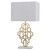 Axon Laser-Cut Base White Gold Table Lamp