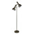 Verna Brass Twin Light Mid Century Floor Lamp