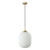 Flaunt Oval Satin Brass Opal Pendant Light