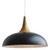 Nordic Wood Top Metal Pendant Light - Black