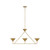 Orsay 3 Light Inverted Cone Brass Linear Chandelier
