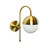 Andrada Brass White Globe Wall Light