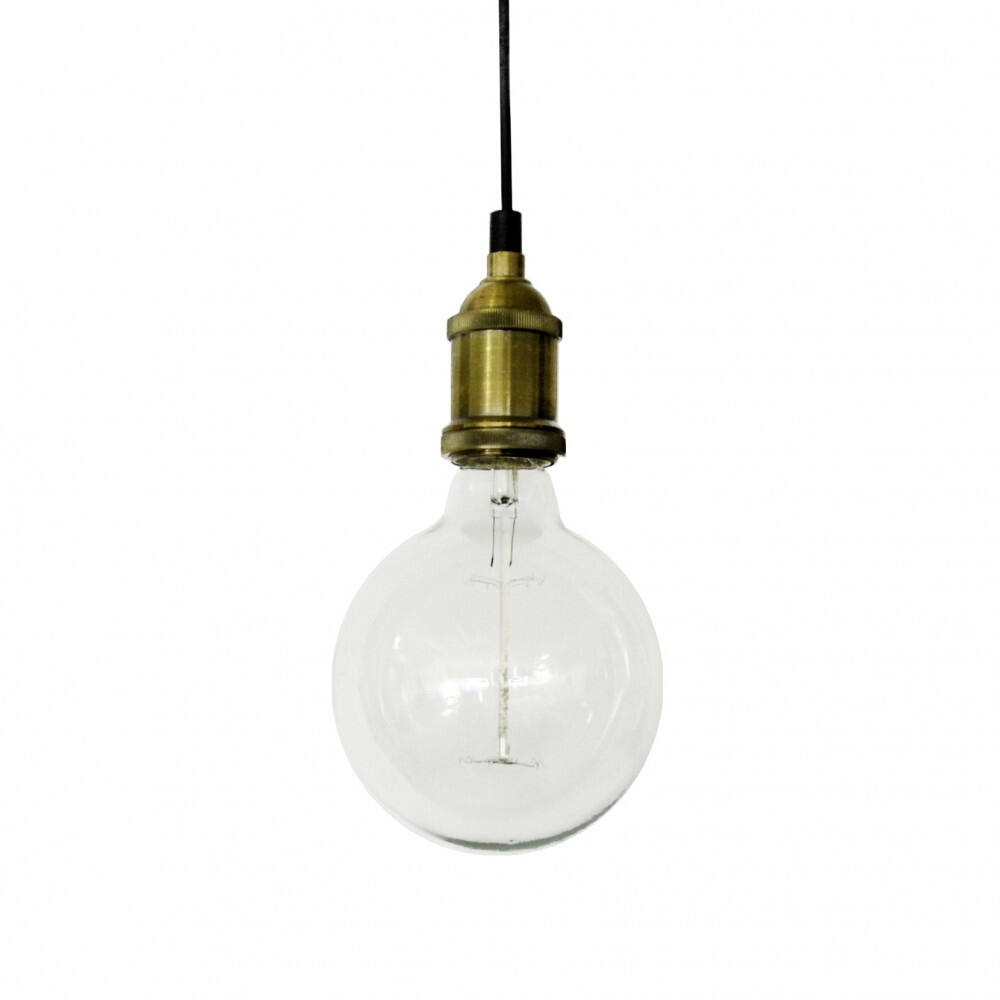 Lynn Brass Industrial Bare Bulb Pendant Light