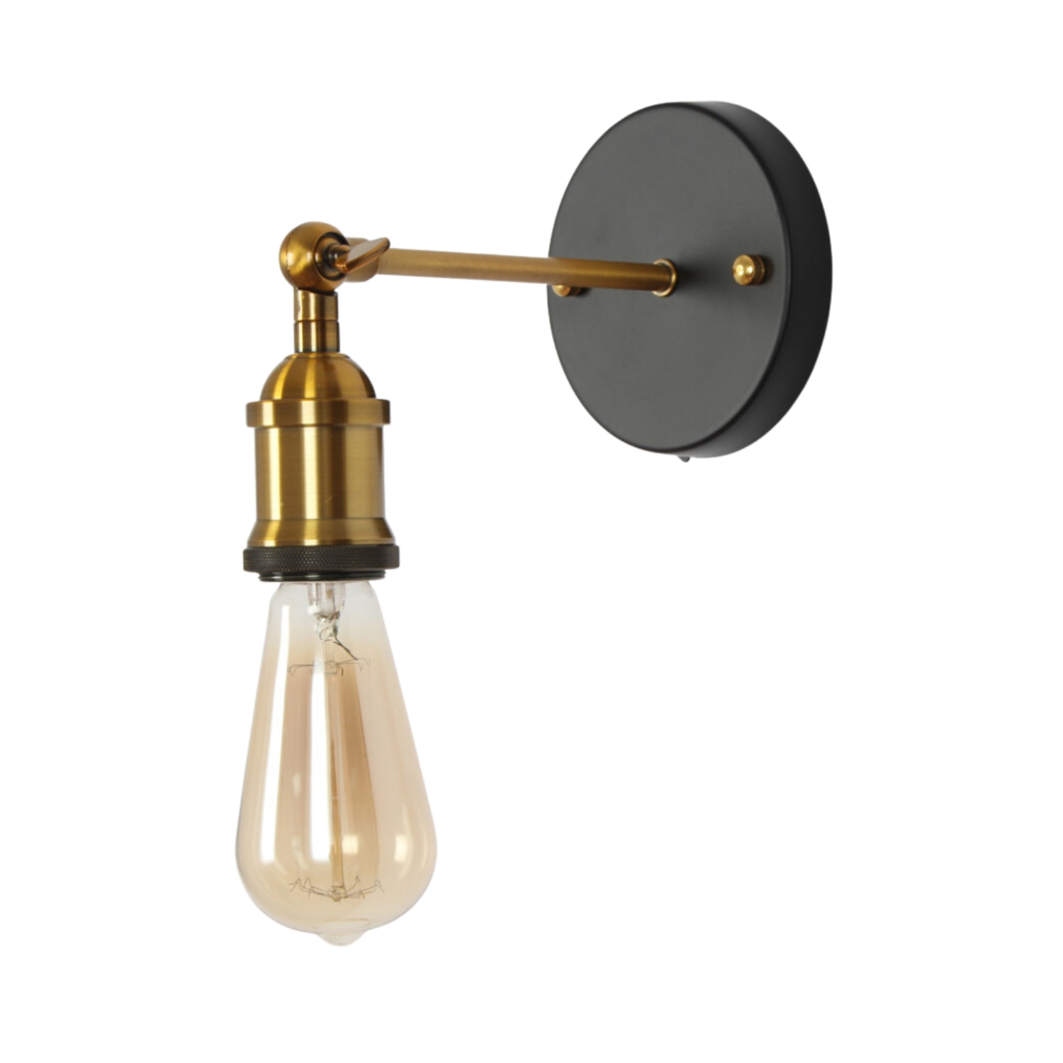 Lynn Brass Industrial Bare Bulb Wall Sconce