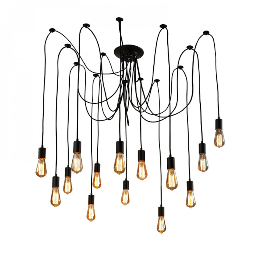 Octopus 14 Light Vintage Edison Adjustable Chandelier