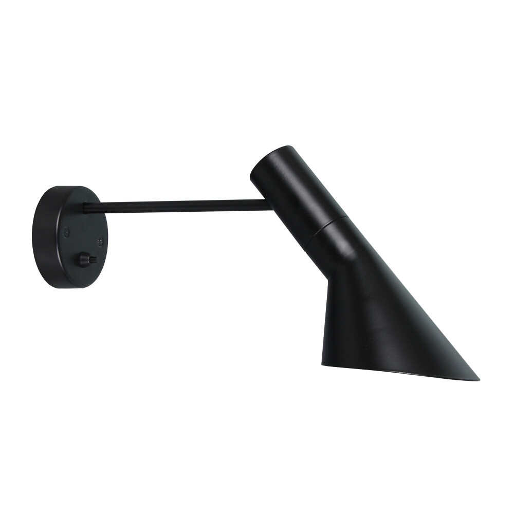 Asymmetric Black Hardwired Wall Light