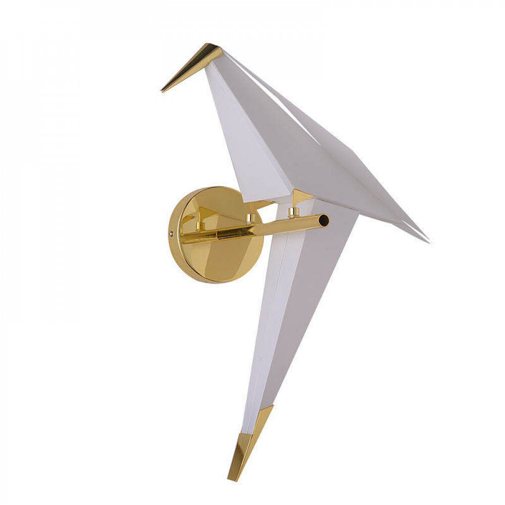One Bird White Gold Wall Light