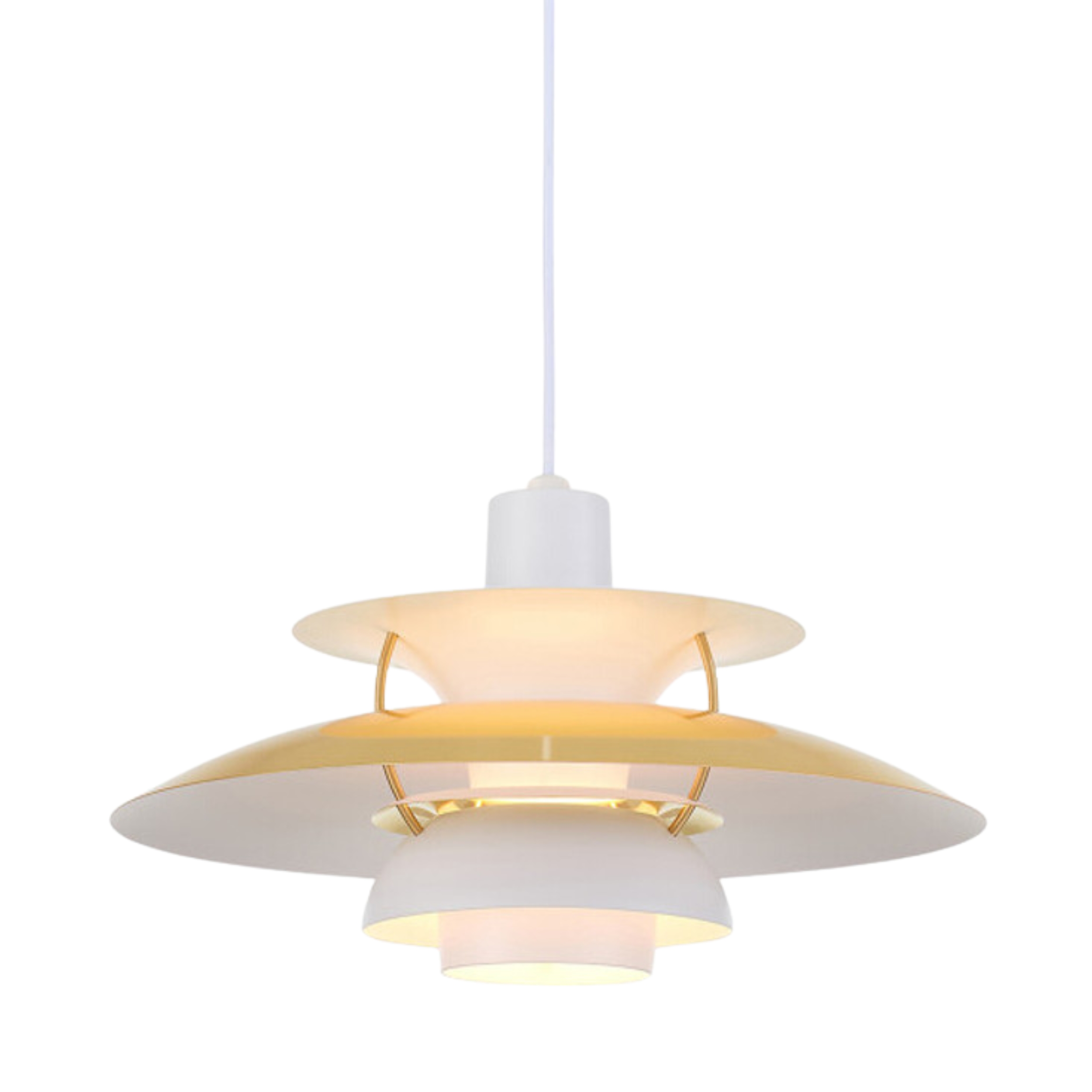 Three Shade Gold Classic Mid-Century Modern Pendant Light