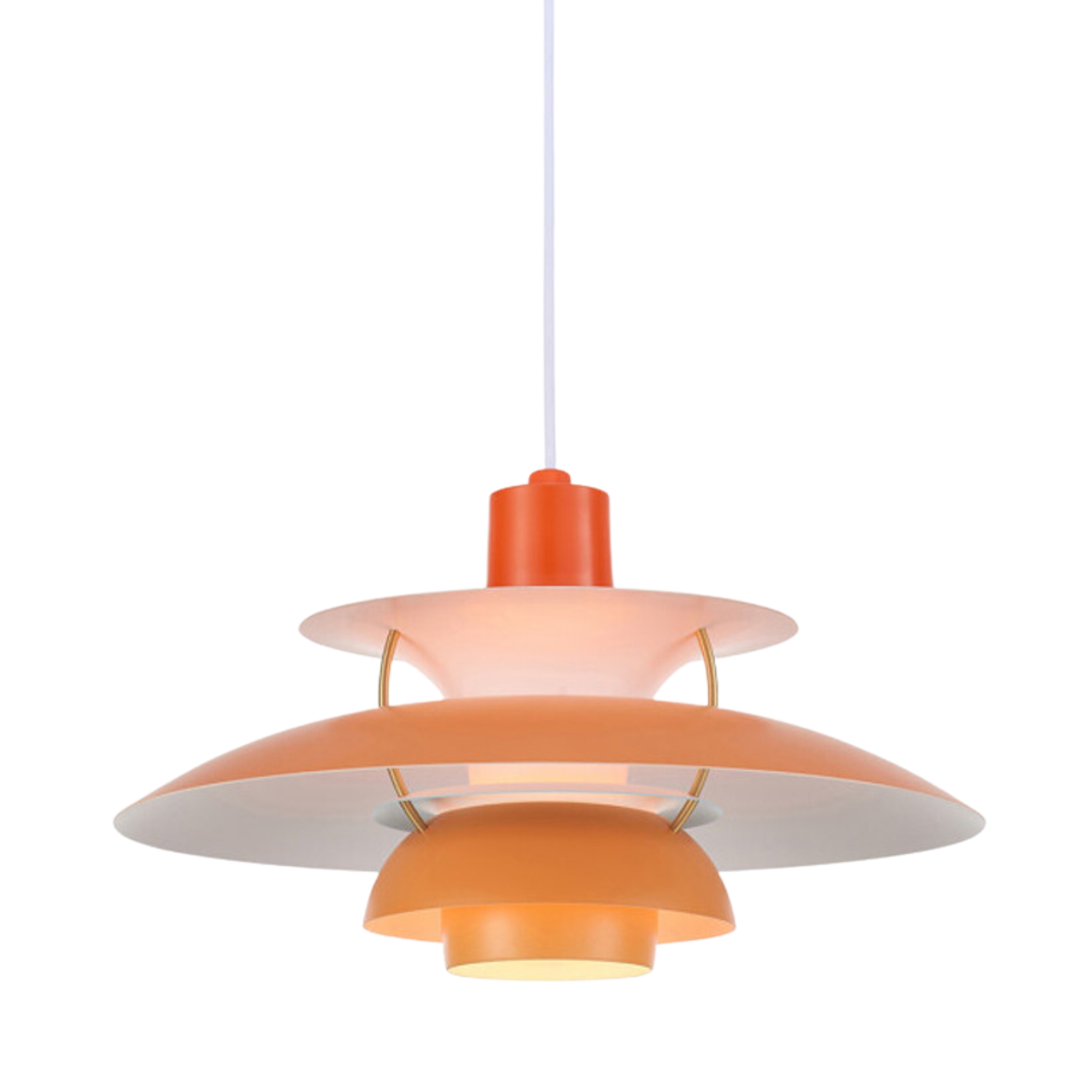 Three Shade Orange Classic Mid-Century Modern Pendant Light