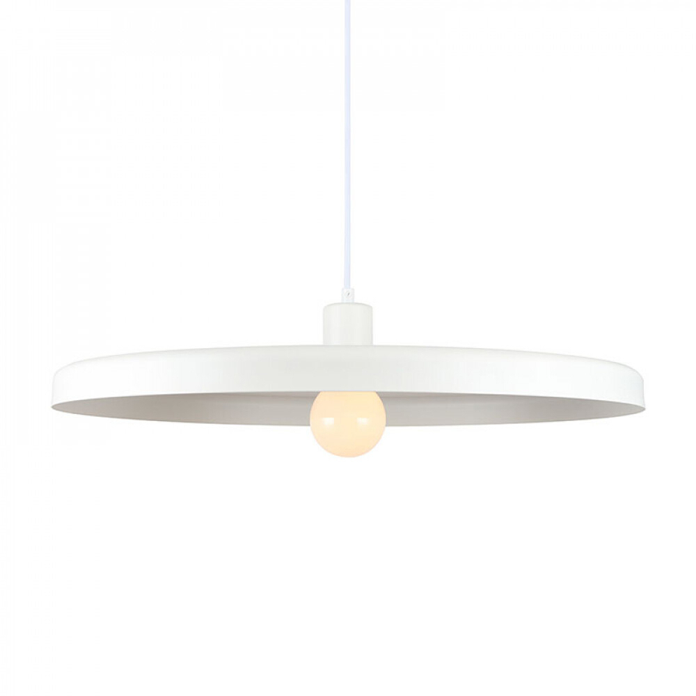 Electra White Disc Saucer Pendant