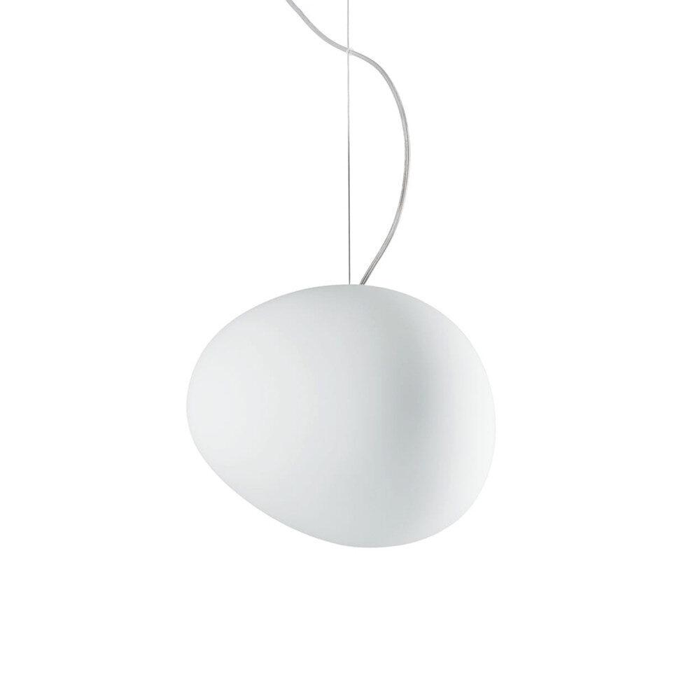 Milky White Hand-Blown Irregular Orb Glass Pendant Light