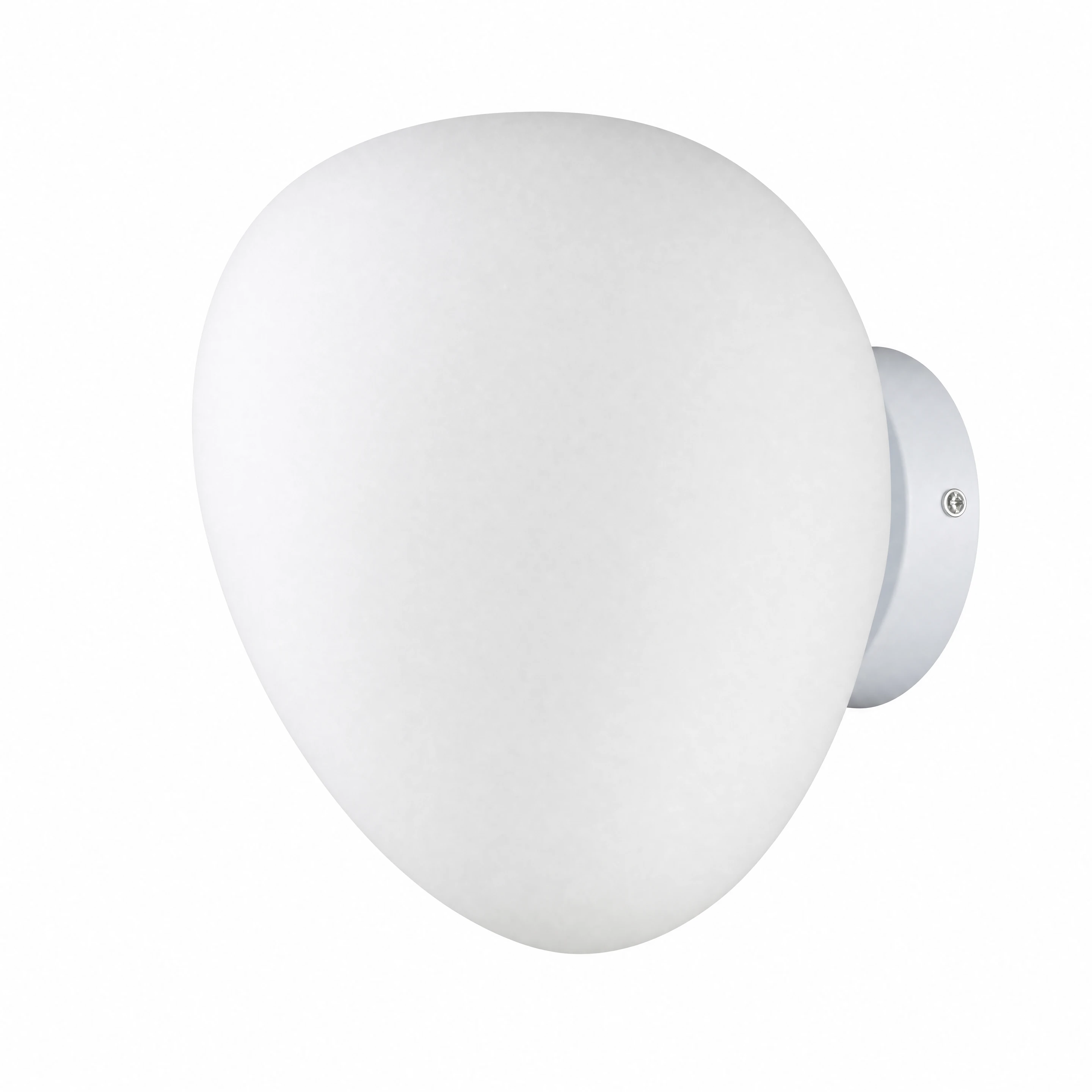 Milky White Hand-Blown Irregular Orb Glass Wall Lamp