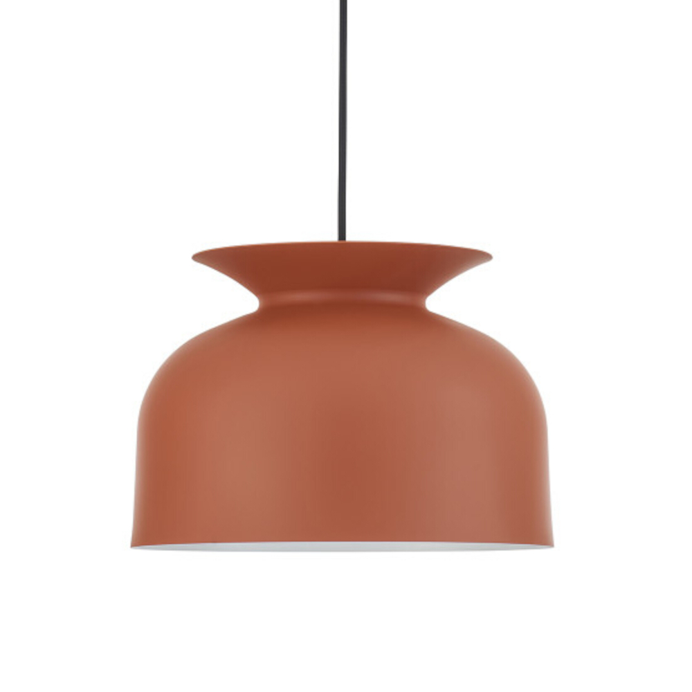 Wide Metal Bell Pop Art Minimalist Pendant Light - Orange