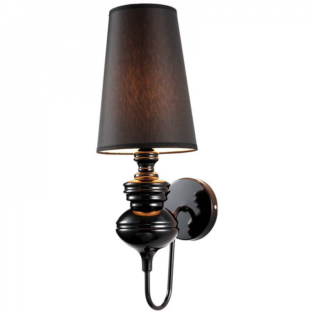 Classic Shaped Base with Conical Shade Black Wall Light
