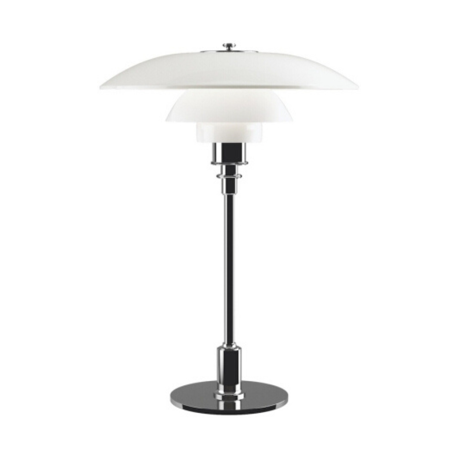 Three Shade White Classic Mid-Century Modern Table Lamp