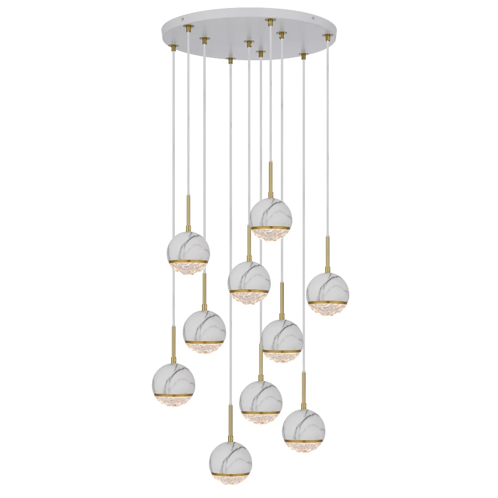 Odette 10 Light White Cluster Modern Pendant