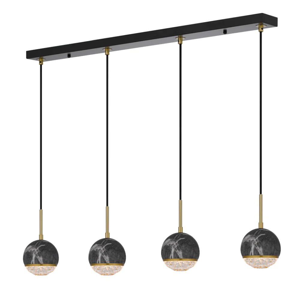 Odette 4 Light Black Cluster Modern Pendant