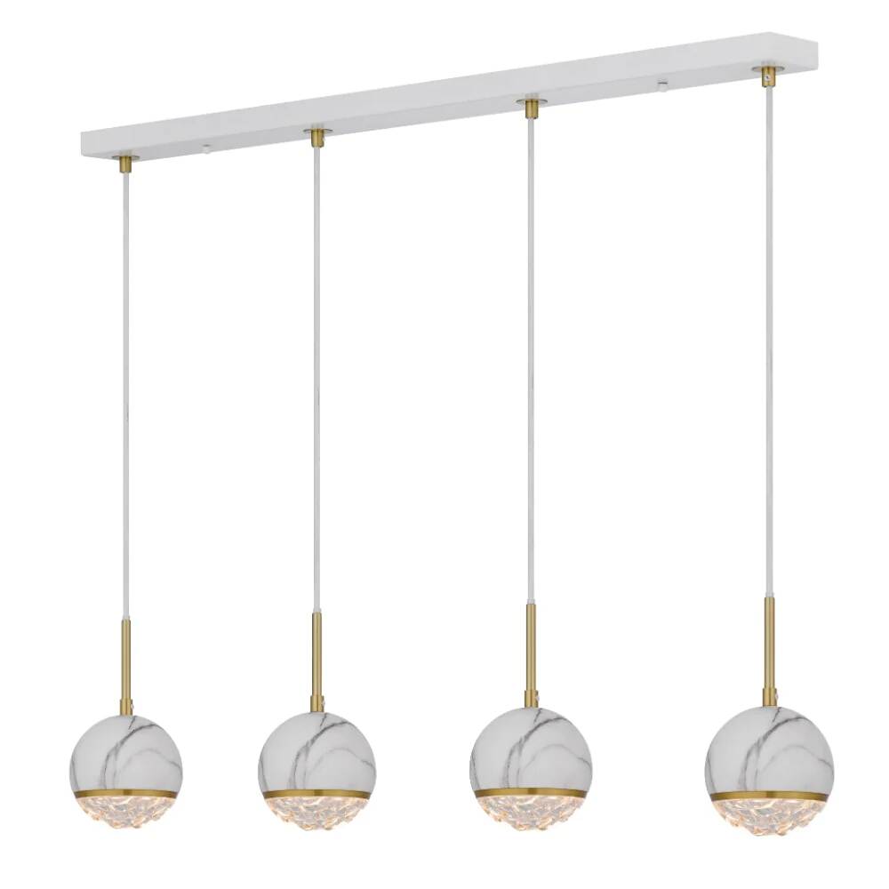 Odette 4 Light White Cluster Modern Pendant