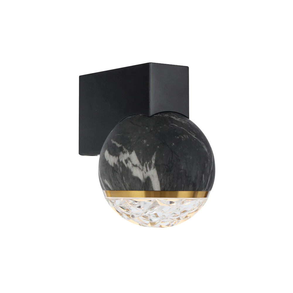 Odette Black Marble Modern Wall Light