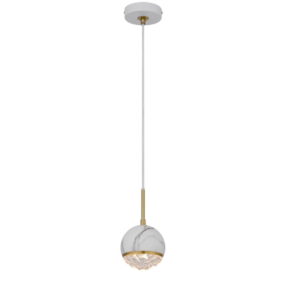 Odette White Marble Modern Pendant Light