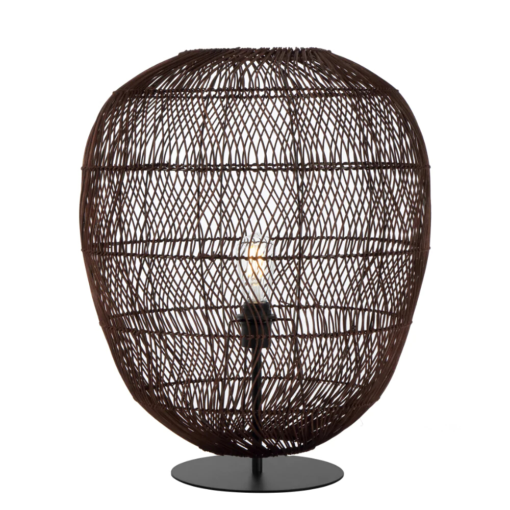 Renalyn Brown Rattan Egg Table Lamp