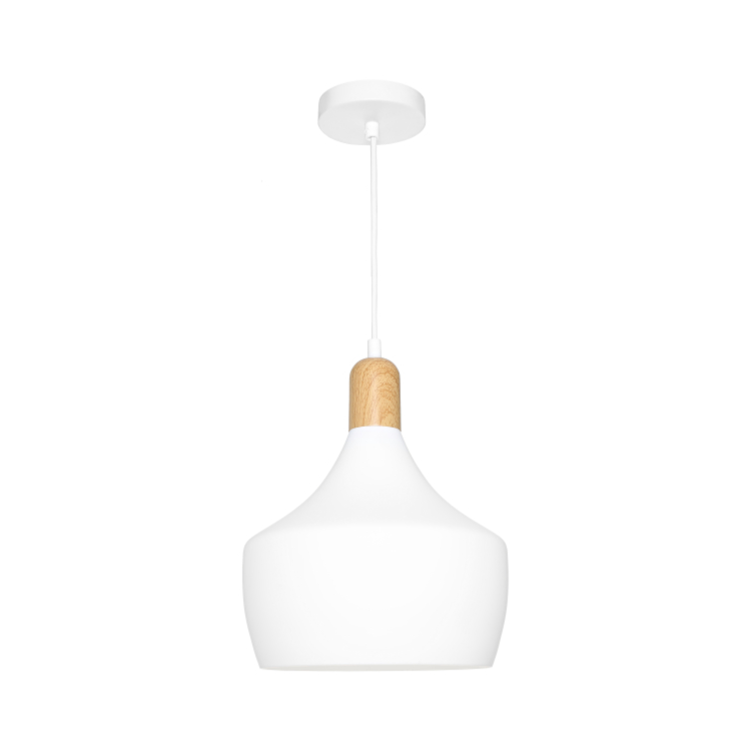 Bevo White Angled Bell Pendant Light