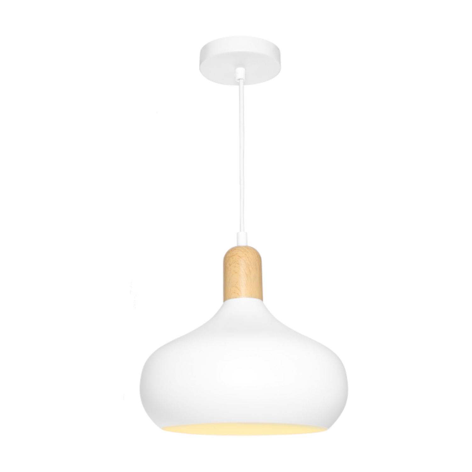 Sloan White and Natural Timber Pendant