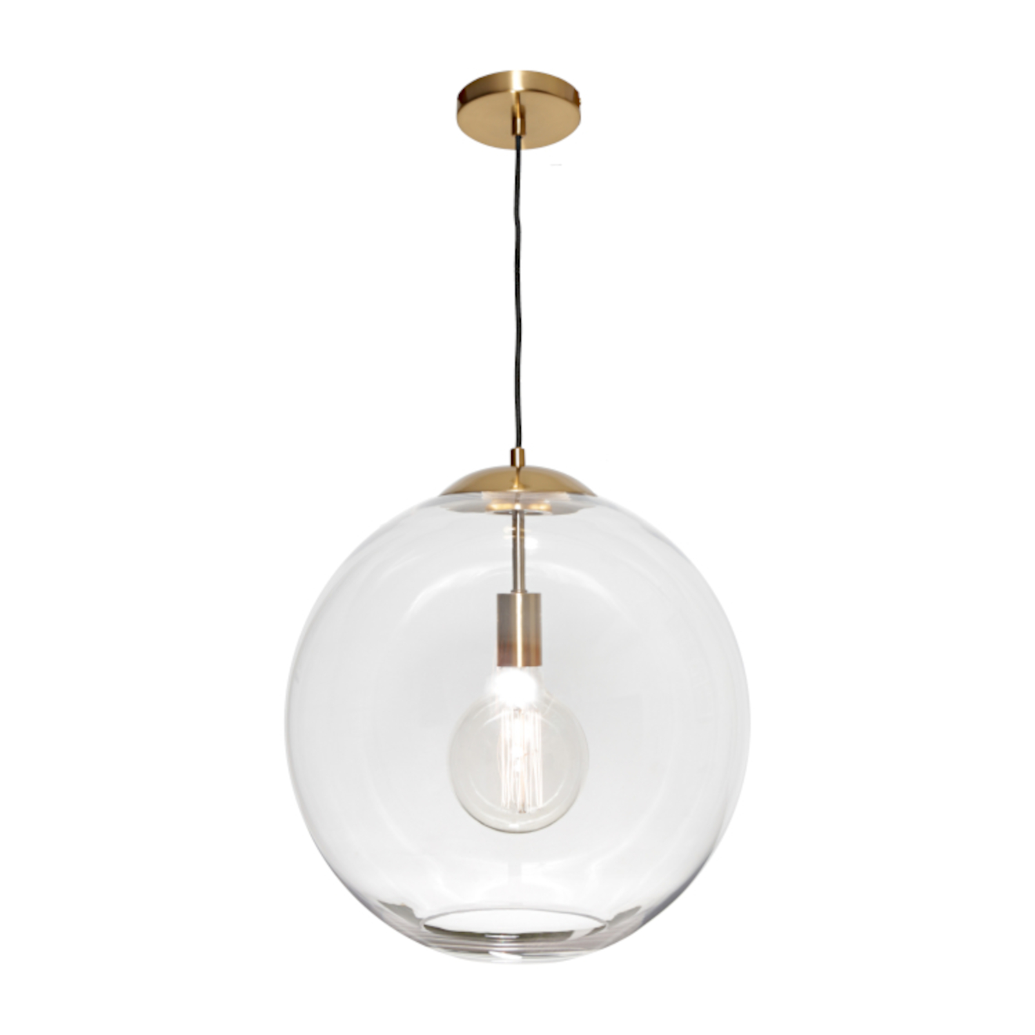 Orpheus Gold 1 Light Glass Pendant Light