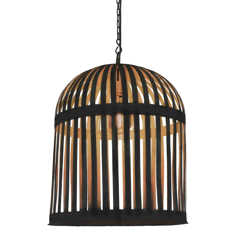 Eshan Black Cage Metal Pendant Light