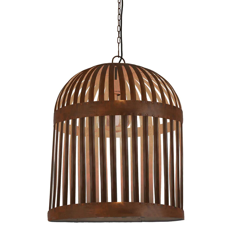 Eshan Rust Cage Metal Pendant Light