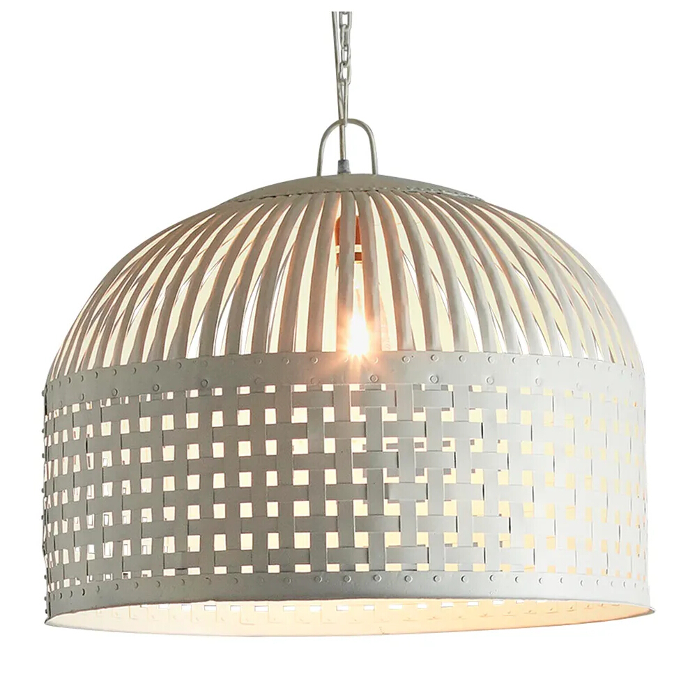 Eshan White Large Dome Metal Pendant Light