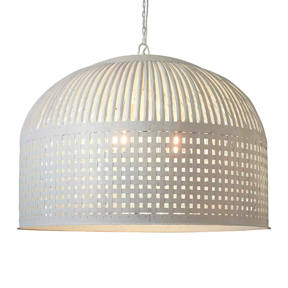 Eshan White XL Dome Metal Pendant Light