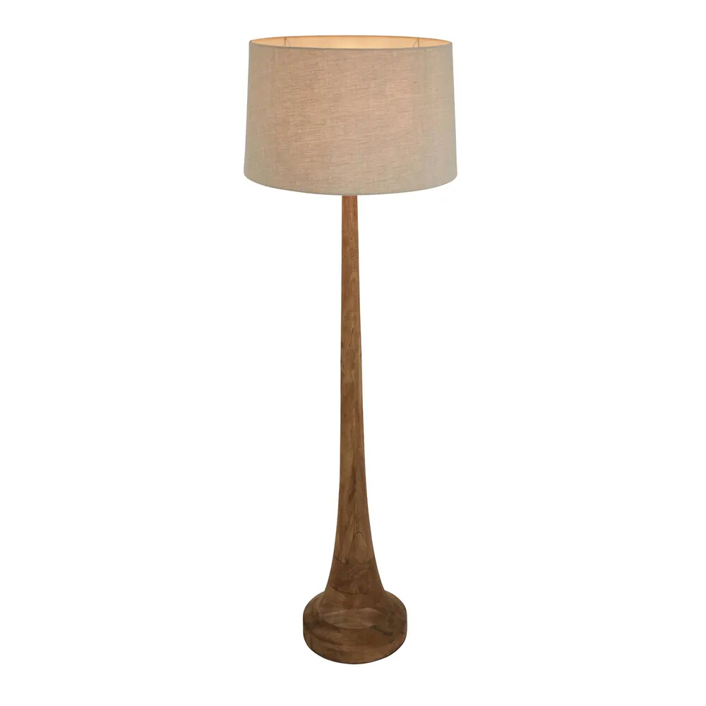 Lancaster Dark Natural Timber Floor Lamp