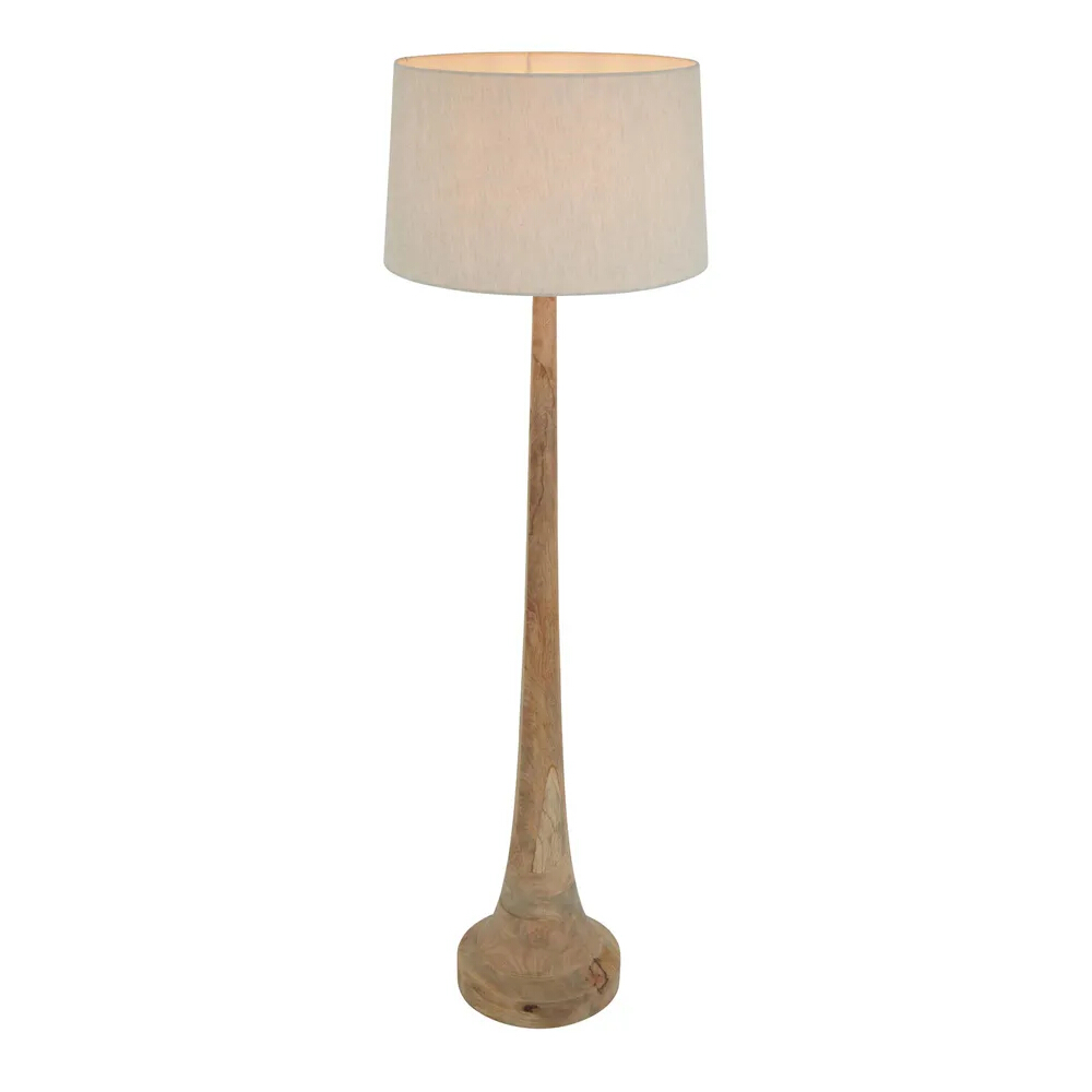 Lancaster Light Natural Timber Floor Lamp