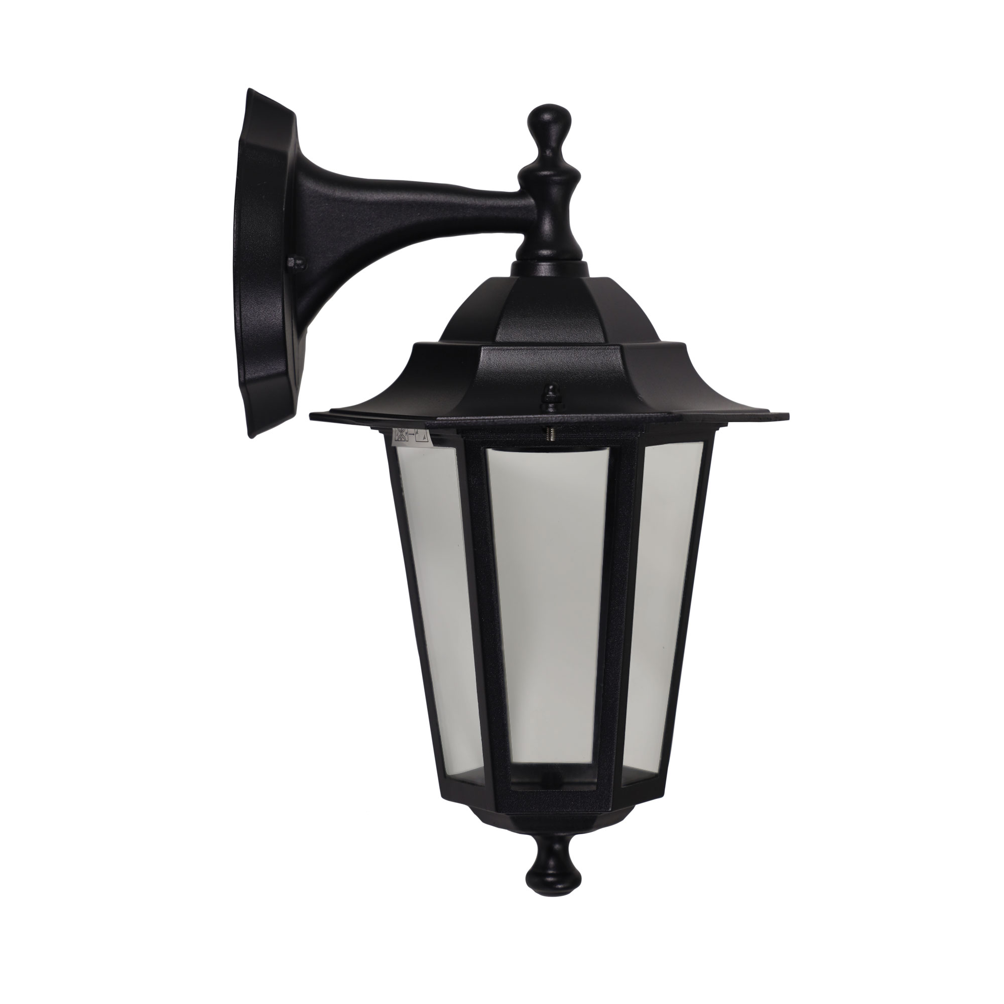Alvin Black Outdoor Lantern Down Wall Light