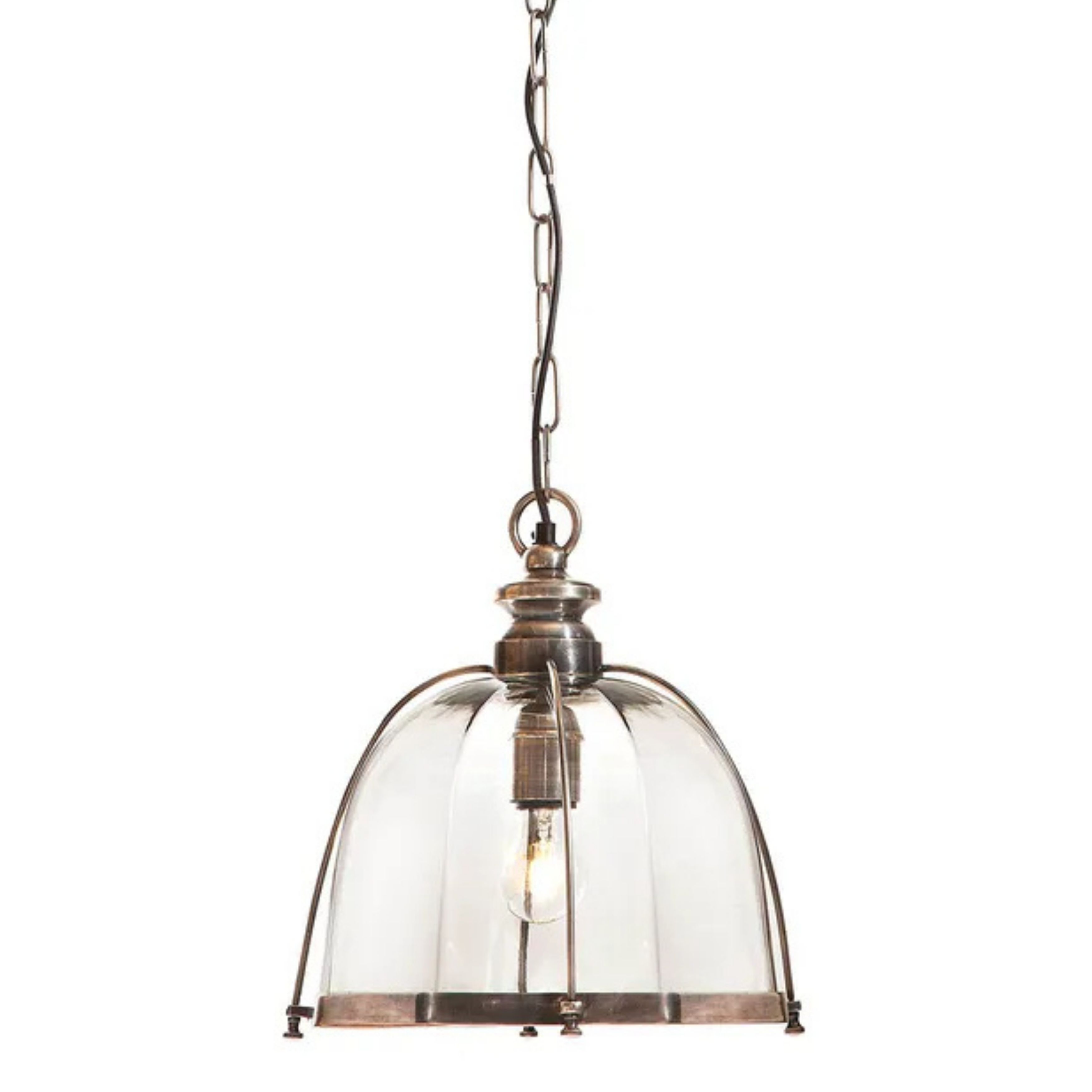 Agile Silver Clear Glass Industrial Pendant
