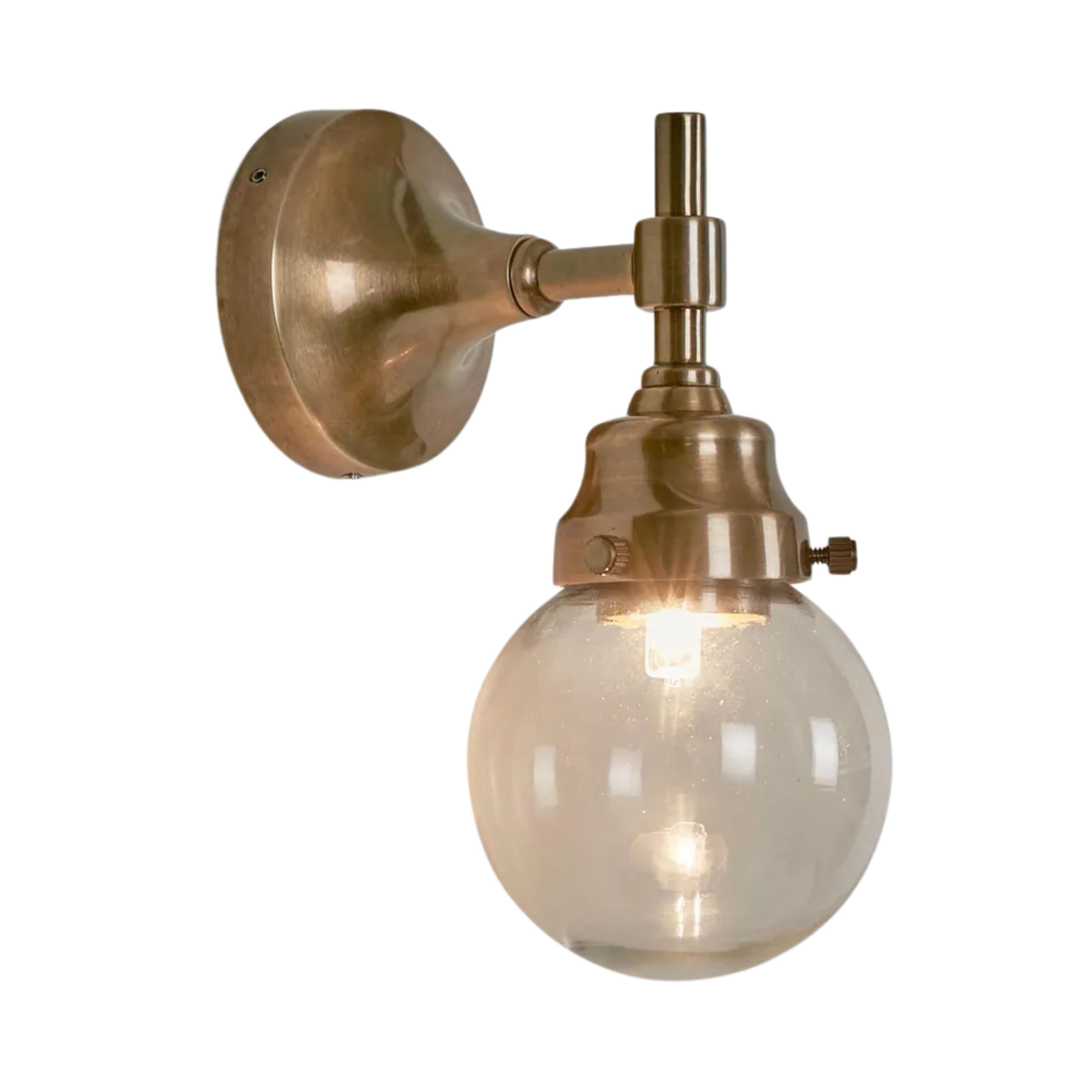 Granby Antique Brass Glass Outdoor Wall Light