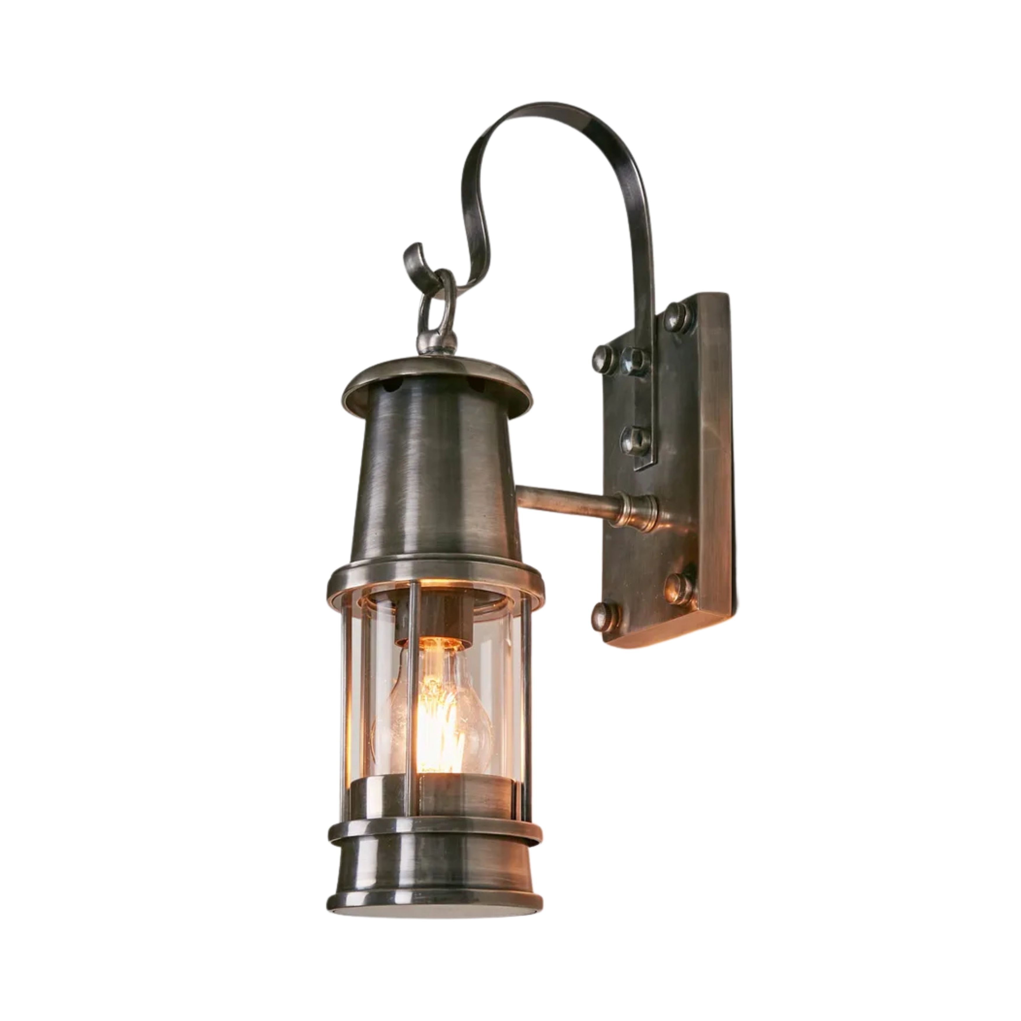 Lascar Antique Silver Outdoor Wall Light