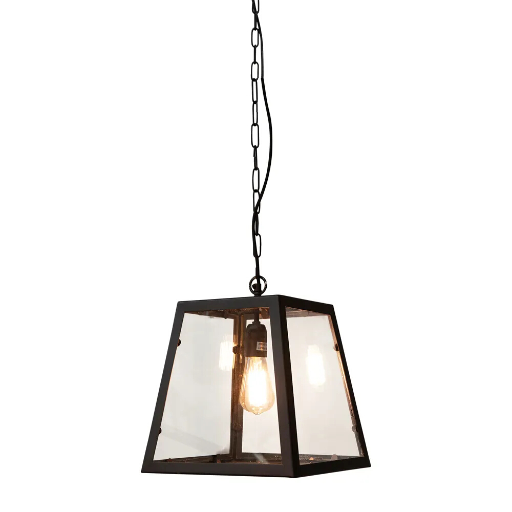 Lucas Black Lantern Pendant Light
