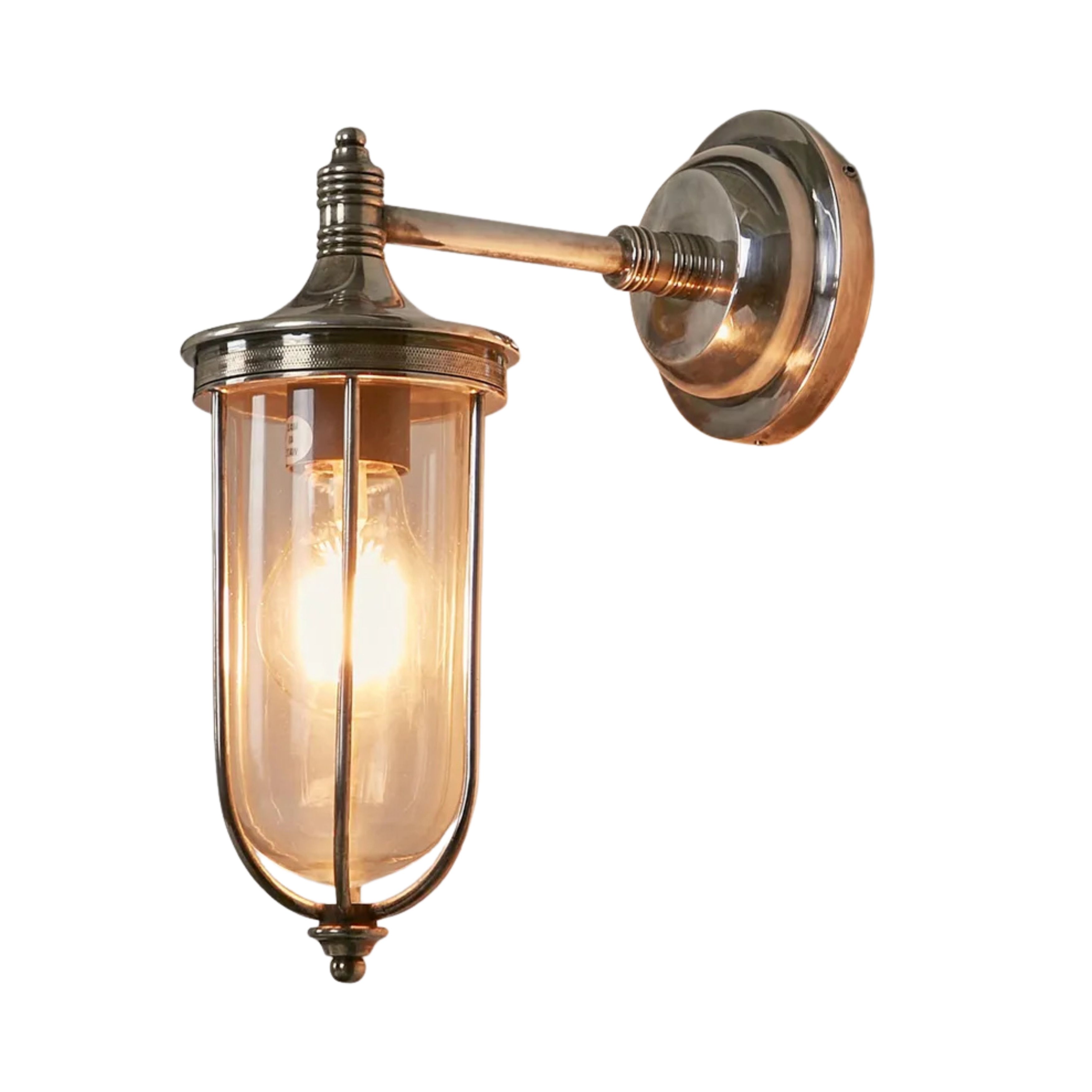 Newcastle Antique Silver Industrial Outdoor Wall Lamp
